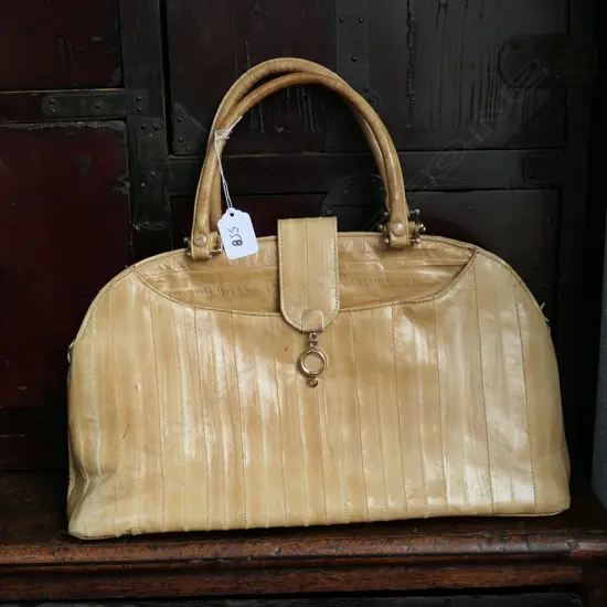 VINTAGE GENUINE EEL SKIN HANDBAG MADE IN GERMANY