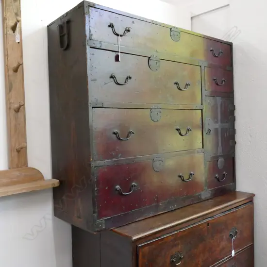 19THC JAPANESE OLD LACQUER TANSU