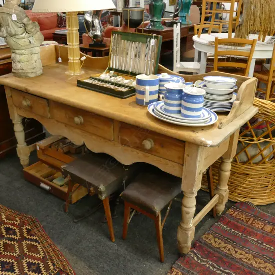 19TH C PINE SIDEBOARD