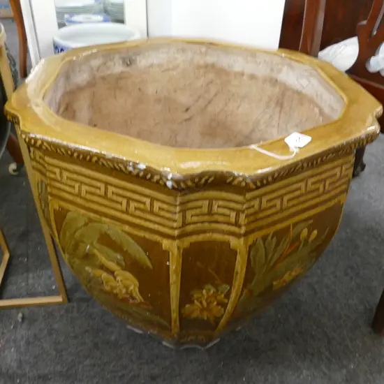 LARGE CHINESE PLANTER POT DIA. 550MM