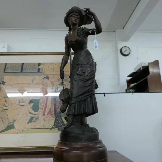 VINTAGE METAL FIGURINE LAMP AF 580MM H