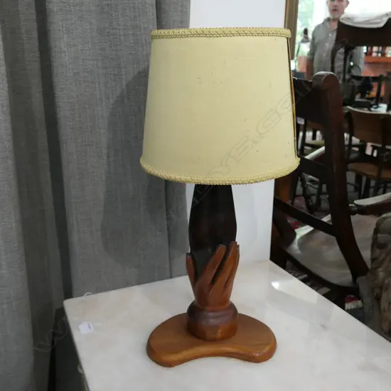 VINTAGE HAND LAMP W. ORIG. SHADE 500MM H