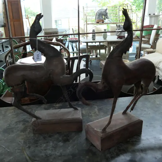 WOOD & METAL HORSE ORNAMENTS H. 420MM MINOR A/F