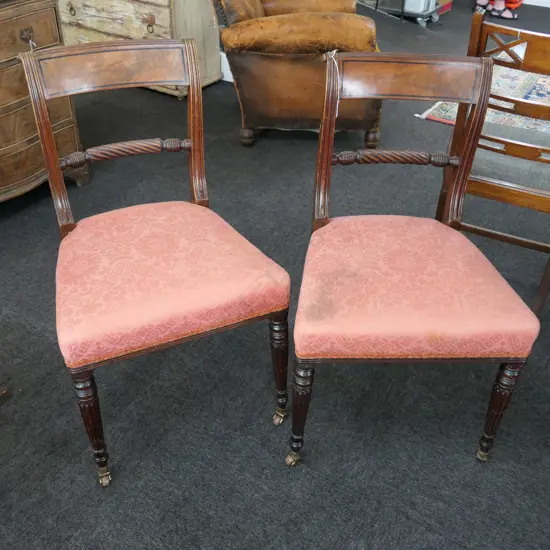 2 REGENCY STYLE MAHOGANY CHAIRS + ANOTHER A/F
