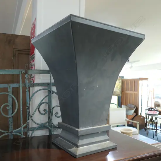 ZINC FRENCH SQUARE FORM VASE H 420 MM