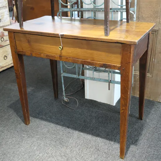 SINGLE DRAWER ELM SIDE TABLE W. 825MM