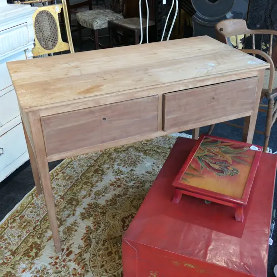 2 DRAWER PINE SIDE TABLE