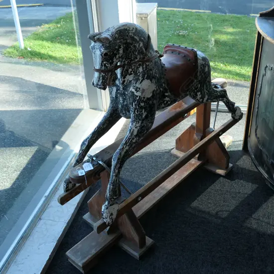 PAINTED VINTAGE ROCKING HORSE