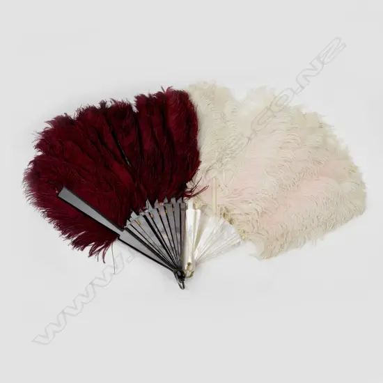 Two ostrich feather fans