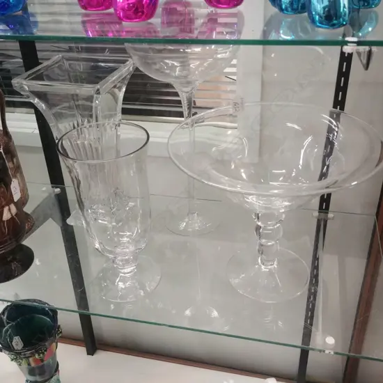 4 ASSORTED GLASS VASES