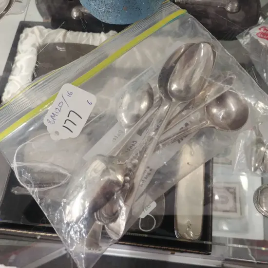 6 ASSORTED S/S SPOONS 95g