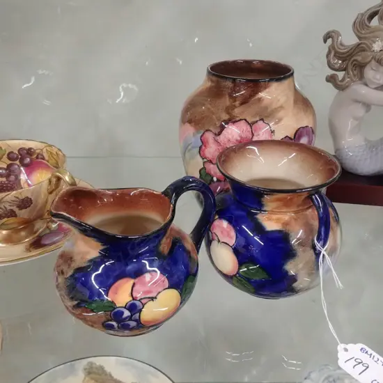 3PCS H & K TUNSTALL 2 VASES + CREAMER