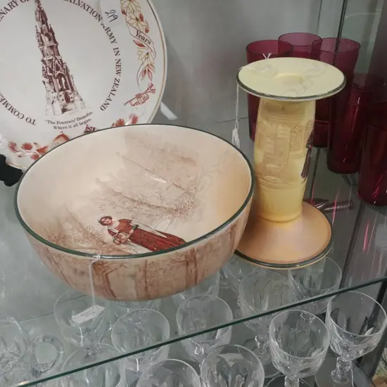 RD SHAKESPEARE BOWL & CANDLESTICK