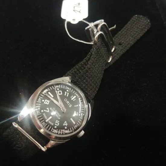 ORIS WRISTWATCH - BLACK DIAL FABRIC STRAP