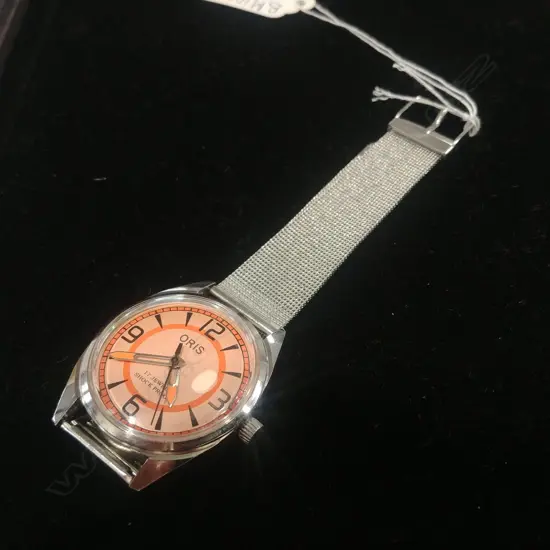 ORIS WRISTWATCH - PEACH DIAL MESH STRAP