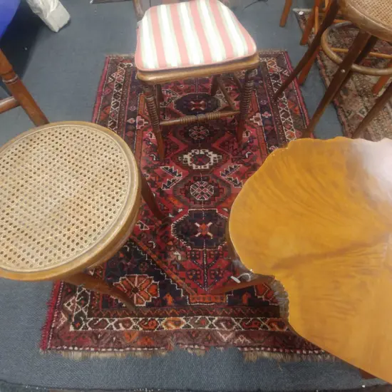 OLD WORN PERSIAN RUG