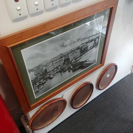 QUEEN ST 1908 PHOTO PRINT  + 3 OVAL FRAMES