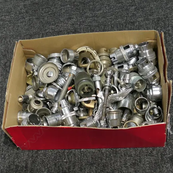 BOX LOT ASST. CHROME LAMP SHADE FITTINGS