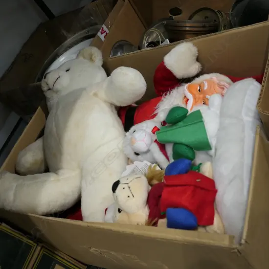 BOX LOT XMAS SOFT TOYS
