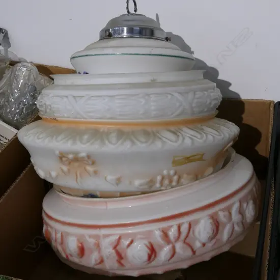 BOX LOT EDWARDIAN LIGHT SHADES