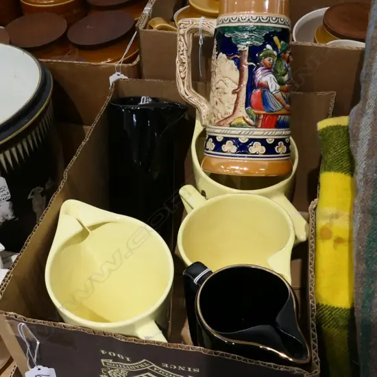 BOX LOT WHISKEY JUGS