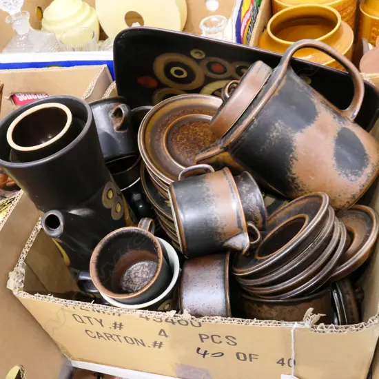 APPROX 22 PCS DENBY & VINTAGE ARABIA FINLAND PART COFFEE SET - 17PCS