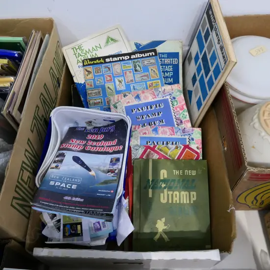 LOT ASST STAMP COLLECTIONS ETC