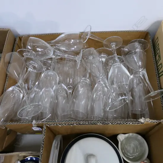 LARGE BOX LOT OF CRYSTAL CHAMPAGNE FLUTES