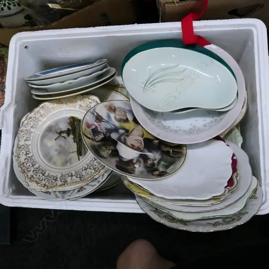 LARGE LOT ASST CHINA PLATES ETC