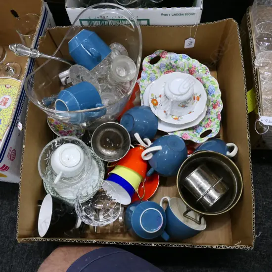 BOX LOT ASST. CHINA INCL. POOLE, R. ALBERT ETC