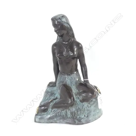 PANIA ON THE REEF HEAVY BRONZE SCULPTURE H.265mm