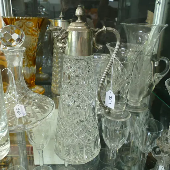 FLASTAFF CUT GLASS WINE EWER H. 240MM