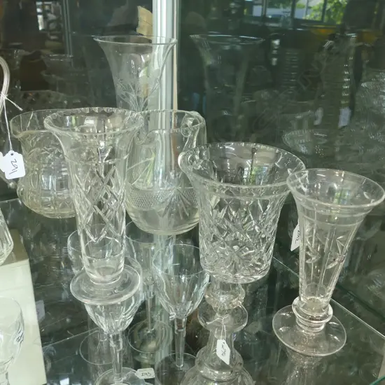ASST CRYSTAL JUGS AND VASES