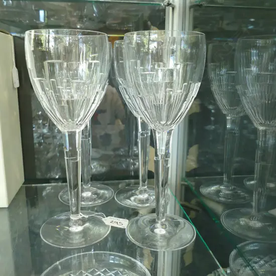 4 JASPER CONRAN STUART CRYSTAL GLASSES "ICE" 