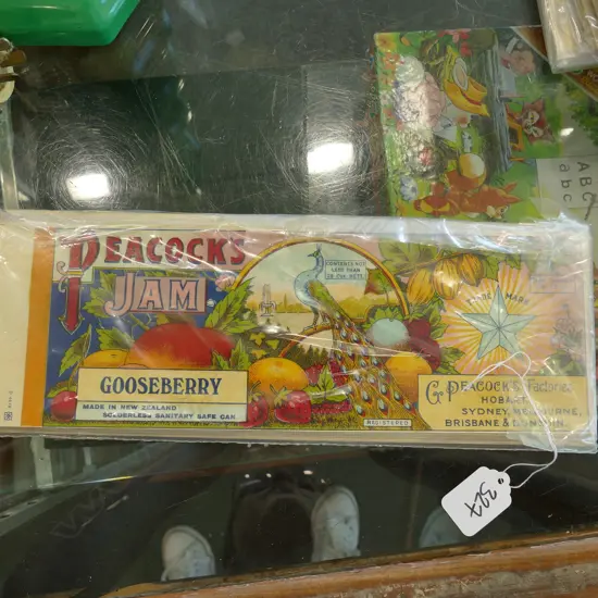 PEACOCK'S CAN LABELS  'APRICOT' AND 'GOOSEBERY' AND OTHERS(APPROX 100)