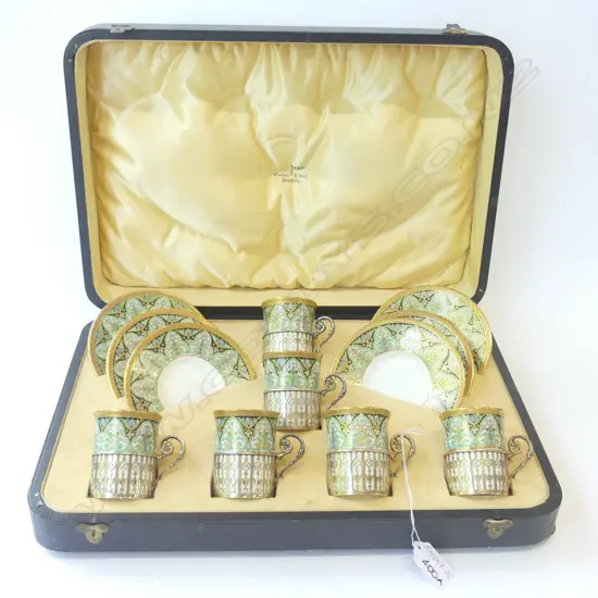 WEDGWOOD & SILVER CASED COFFEE SET