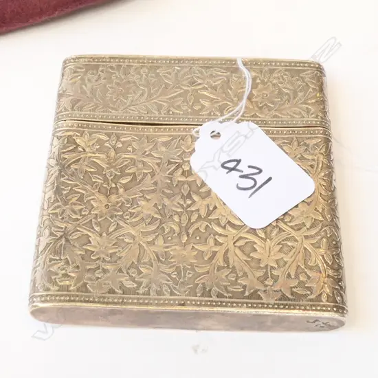 STERLING SILVER CARD CASE tests as sterling silver Indian Kutch? 87 grams