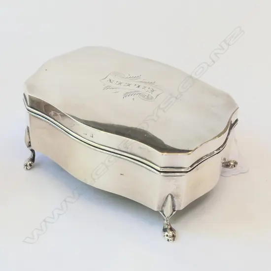 STG SILVER JEWELLERY BOX BIRMINGHAM 1915
