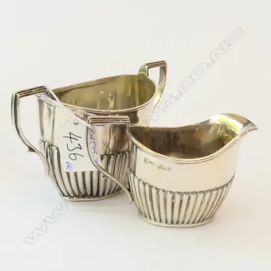 SILVER SUGAR & CREAM 150 gram LOBED JR Sheffield