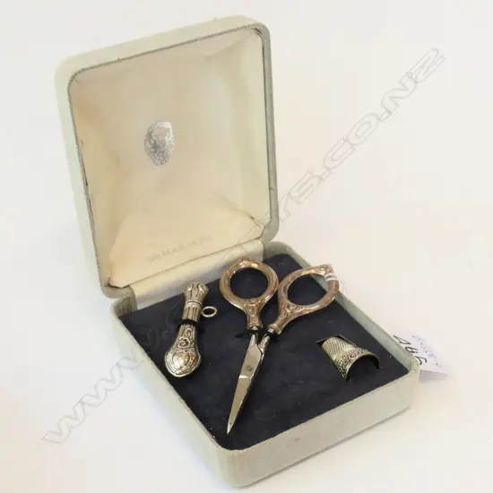 SILVER 3 PCE SEWING SET IN BOX