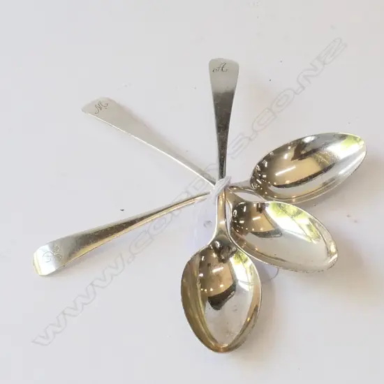 SET OF 3 STG SILVER TEASPOONS SHEFFIELD 1903 48 GRAMS