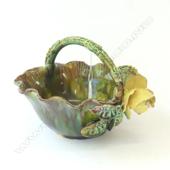 MILTON POTTERY ? BASKET AF -SOME CHIPS