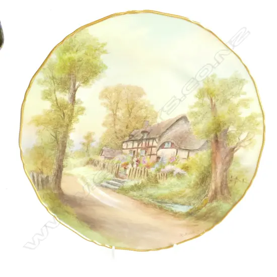 ROYAL WORCESTER HAND PAINTED PLATE FLADBURY D 280 MM