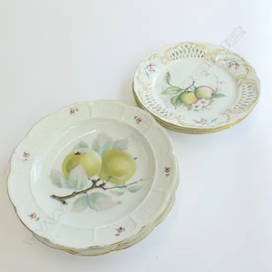 2 SETS OF 3 ROSENTHAL FRUIT DECORATED PLATES