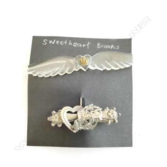TWO SWEETHEART BROOCHES