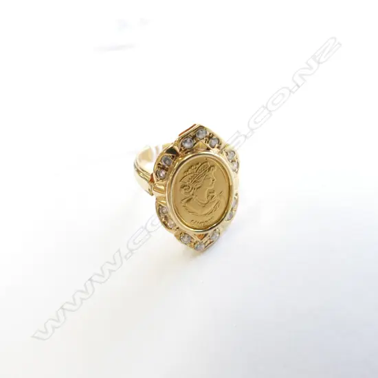 18K RING 1G .999 TOP 5.8 GM TOTAL