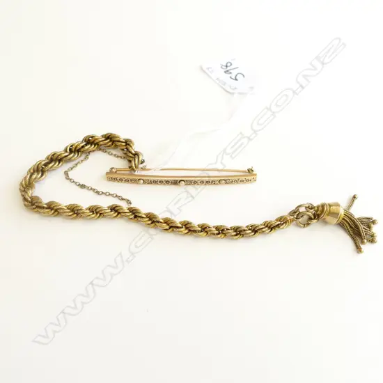 GOLD BAR & TASSLE + CHAIN GOLD PLATE?