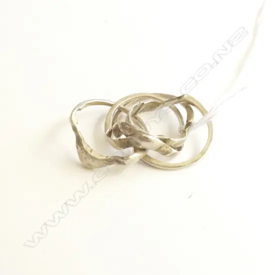 VINTAGE SILVER PUZZLE RING see #8