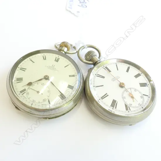 2 EARLY 20THc POCKET WATCHES OMEGA + OTHER..