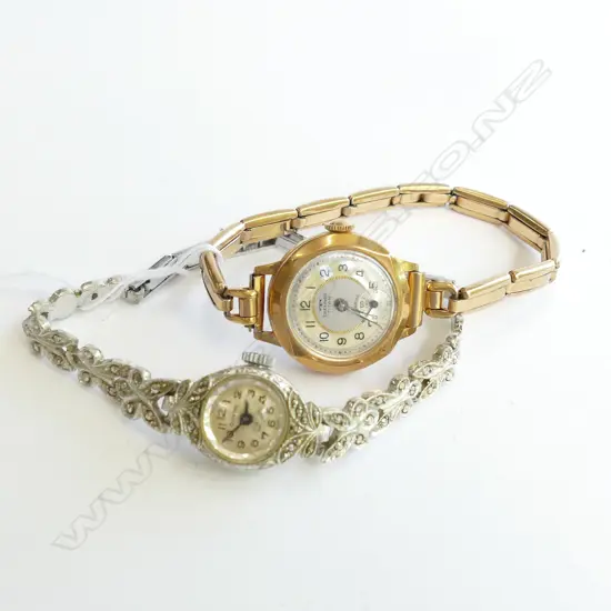 OLYMPIC MARCASITE WATCH, & G.LINED  WATCH